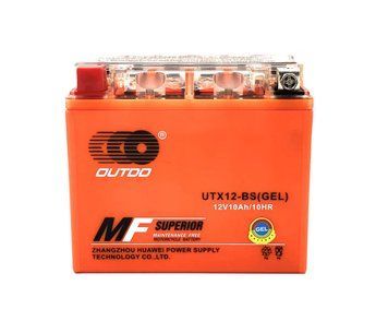 Мотоаккумулятор OUTDO UTX12-BS GEL, 12V 10Ah (150 х 87 х 130), Orange, Q6 U_17804 фото