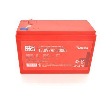 Літій-залізо-фосфатний акумулятор Merlion LiFePO4 12.8V 7Ah (4S2P/BMS-10A) (151х65х97) 5000 циклів U_33106 фото