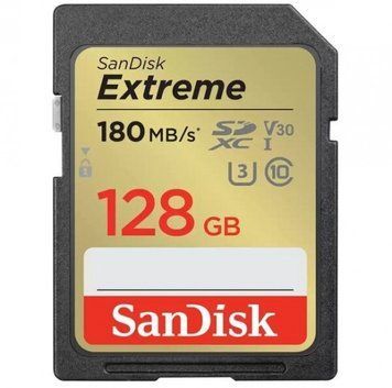Карта памяти SanDisk SD 128GB C10 UHS-I U3 R180/W90MB/s Extreme V30 RC_SDSDXVA-128G-GNCIN фото