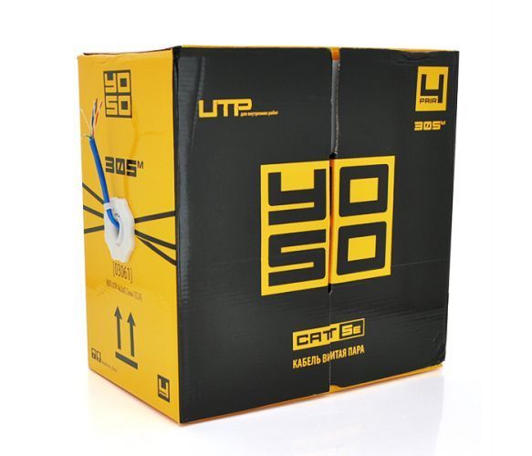 Кабель КВП 4х2х0,5мм, (UTP-cat 5E), YOSO, (CCA), для внутрішніх робіт, blue, 305м. U_03061 фото