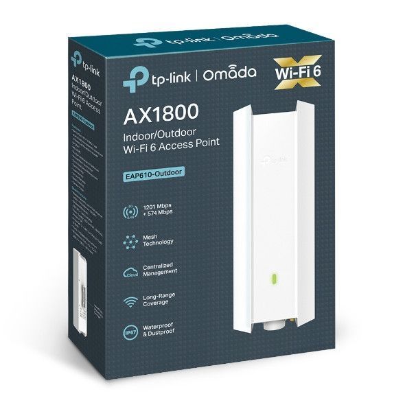 Точка доступа TP-LINK EAP610 OUTDOOR AX1800, 1xGE LAN, PoE, Passive PoE RC_EAP610-OUTDOOR фото