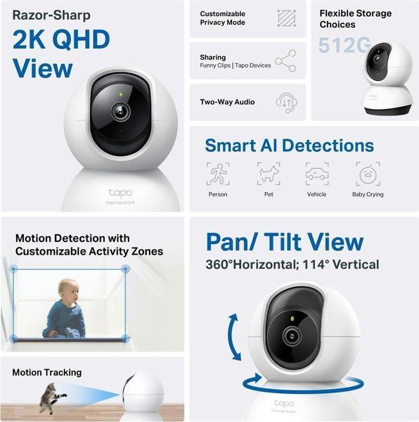 IP-камера TP-LINK Tapo C220 4MP N300 microSD motion detection RC_TAPO-C220 фото