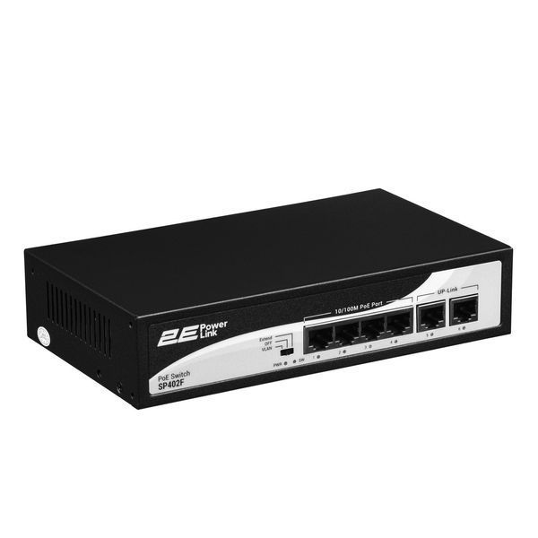 Комутатор 2E PowerLink SP402F 6xFE (4xPoE, 2xUplink), 55Вт, Некерований RC_2E-SP402F-2 фото