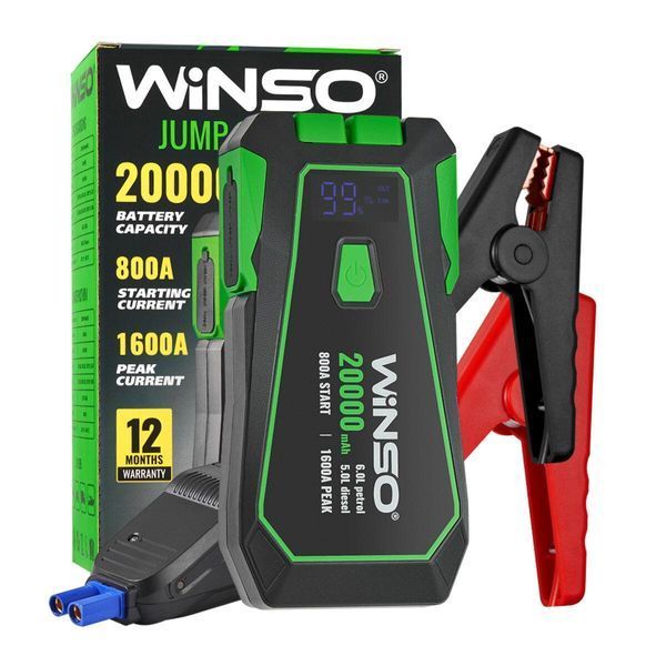 Бустер (пусковое устройство) Winso Jump Starter 800A/1600A 20000mAh со Smart-клеммами LI_140800 фото