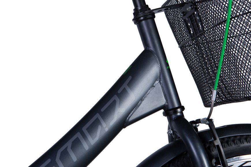 Велосипед сталь 24 Formula SMART тормозная рама-15" черный (матовый) с багажником задн. St с корзиной Pl с VT_OPS-FR-24-388 фото