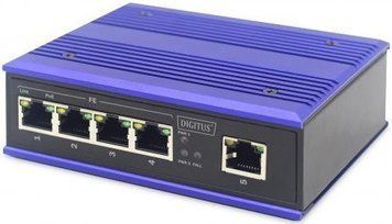 Коммутатор DIGITUS Industrial 4 Port Fast Ethernet PoE Switch, Unmanaged, 1 Uplink RC_DN-650107 фото