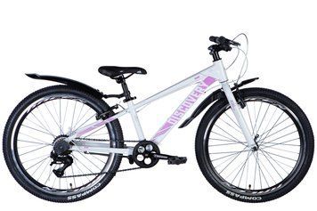 Велосипед AL 24" Discovery QUBE Vbr рама-11,5" біло-рожевий (матовий) з крилом Pl 2024 VT_OPS-DIS-24-359 фото
