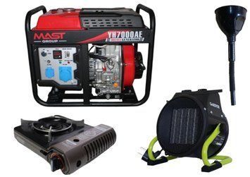 Дизельный генератор MAST GROUP YH7000AE + газовая плитка Orcamp CK-505 + электрический обогреватель Gardyer KM_KYH7000AE фото