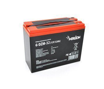 Тяговая аккумуляторная батарея MERLION 6-DZM-32 12V 32Ah M5 (223 x 93 x 176) U_16726 фото