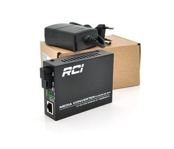 Медиаконвертер RCI A (IC+113), 1310 WDM 10/100/1000 1-волоконн. Full/Half duplex , Gigabit SC 20km (0 +70&deg;C), U_23812 фото