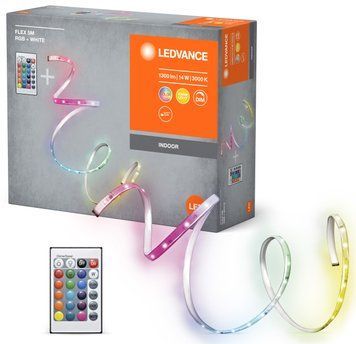 Лента светодиодная LEDVANCE FLEX 14W, 1300Lm, 5M RGB 3000K RC RC_4099854095443 фото