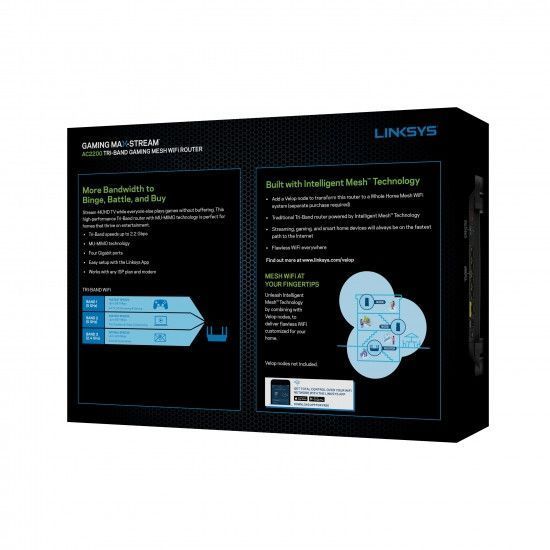 Маршрутизатор Linksys MR8300 Router AC2200, MESH, 4xGE LAN, 1xGE WAN, 1xUSB 3.0, BT, 4х ext. ant. RC_MR8300-EU фото