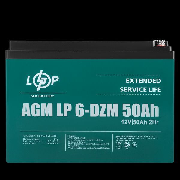 Тяговый свинцово-кислотный аккумулятор LP 6-DZM-50 Ah LP_10063 фото