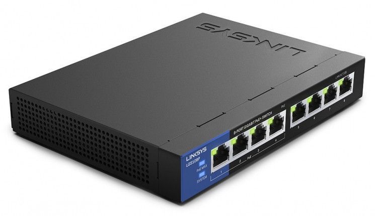 Коммутатор Linksys LGS108P Switch 4xGE PoE+, 4xGE, unmanaged RC_LGS108P-EU фото