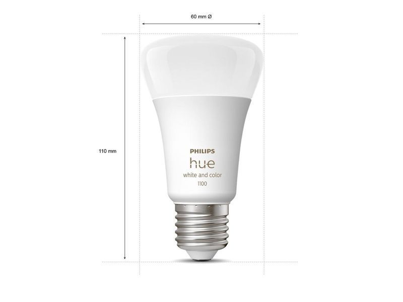 Лампа розумна Philips Hue E27, 11W(60Вт), 2000K-6500K, RGB, ZigBee, Bluetooth, димування RC_929002468801 фото