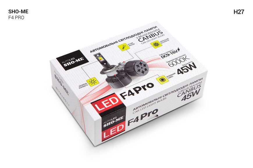 LED лампи Sho-Me F4 Pro H27 6000K 45W (SM F4-Pro H27) MA_SM F4-Pro H27 фото