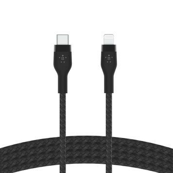 Кабель USB-С - Lightning, BRAIDED SILICONE, 1m, black RC_CAA011BT1MBK фото