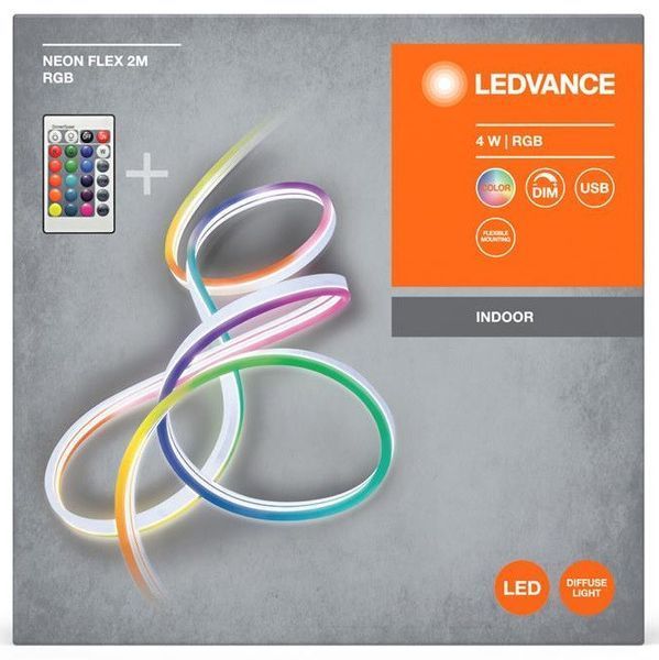 Лента светодиодная LEDVANCE NEON FLEX 4W, 2M RGB USB RC RC_4099854095306 фото
