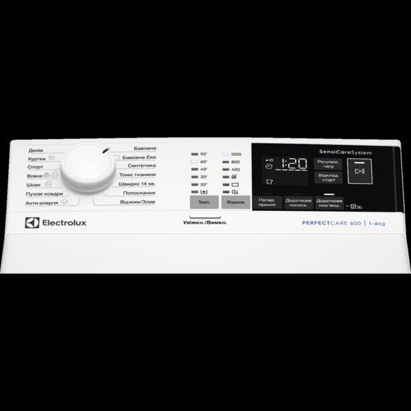 Пральна машина Electrolux вертикальна, 6кг, 1000, A+++, 60см, дисплей, білий RC_EW6T4062U фото