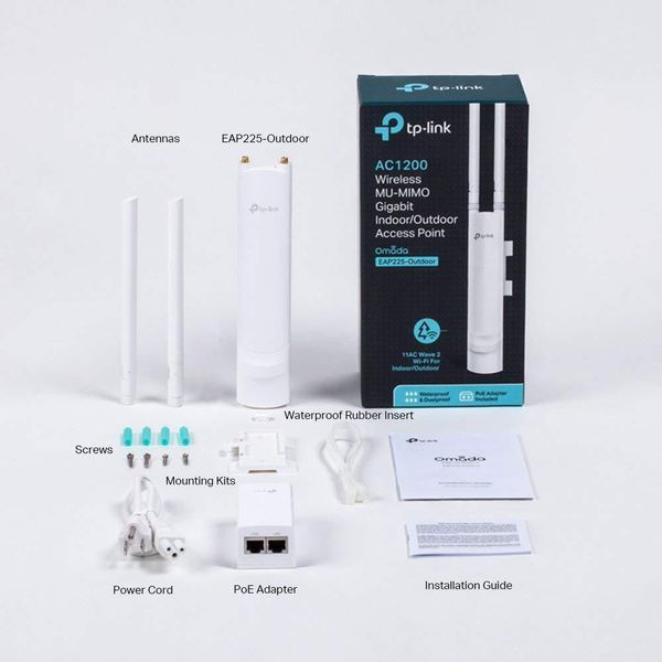 Точка доступа TP-LINK EAP225 OUTDOOR AC1200, 1xGE LAN, PoE RC_EAP225-OUTDOOR фото