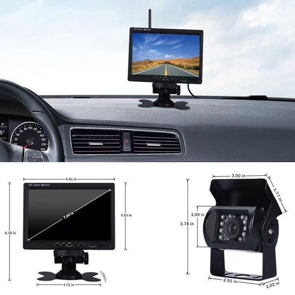 Бездротова камера заднього виду з монітором REYND S7 Truck GPS_1472 фото