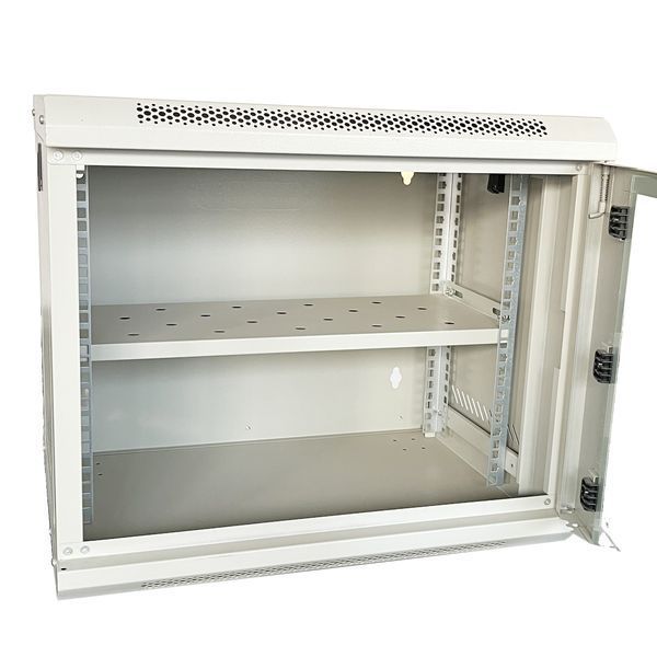 Шафа серверна настінна з полицею GEAR 9U 19'' 600x450x450 Сіра (GWMSN-9U-600-450G) IP_GWMSN-9U-600-450G фото