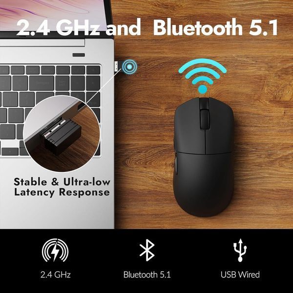 Мышь G1 USB-A/USB-C/WL/BT, 8K, черный Lemokey RC_G1-A1 фото