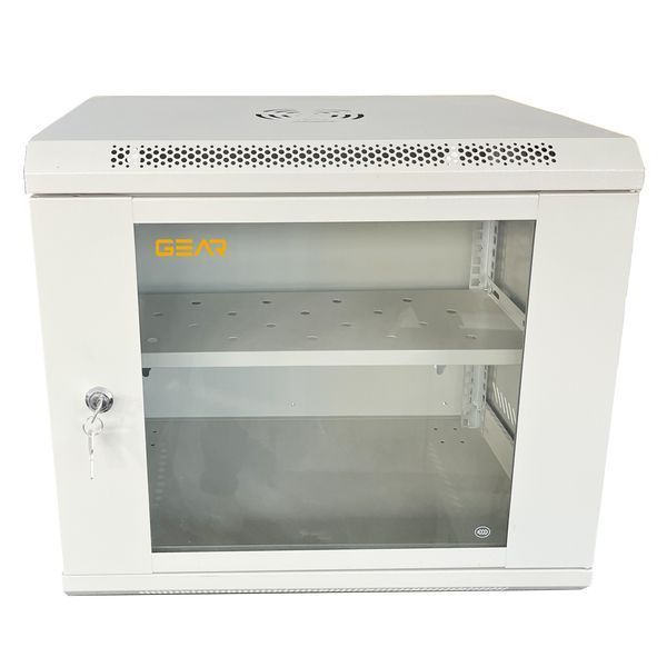 Шафа серверна настінна з полицею GEAR 9U 19'' 600x450x450 Сіра (GWMSN-9U-600-450G) IP_GWMSN-9U-600-450G фото