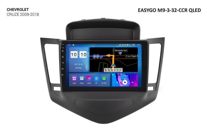 Штатна автомагнітола EasyGo M9-3-32-CCR QLED Chevrolet Cruze 2009-2018 MA_M9-3-32-CCR QLED фото