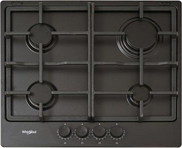 Варильна поверхня Whirlpool газова, 60см, чавун, турбо-конфорка, чорний RC_TGML660NB фото