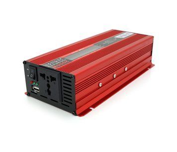 Інвертор напруги V-TEK+LCD 2000ВА(1200Вт), 12/220V, approximated, 1 універсальна розетка+USB, клеми+крокодили, АЗУ U_28793 фото