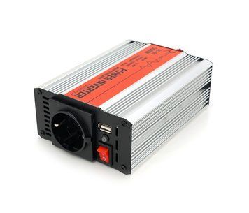 Інвертор напруги RITAR RSX-500, 12V/220V, 500W з апроксимованою синусоїдою, 1xShuko, 1xUSB, клемні дроти, Q20 U_28839 фото