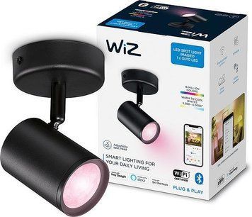 Світильник точковий накладний розумний IMAGEO Spots, 1х5W, 2200-6500K, RGB, Wi-Fi, чорний WiZ RC_929002659001 фото