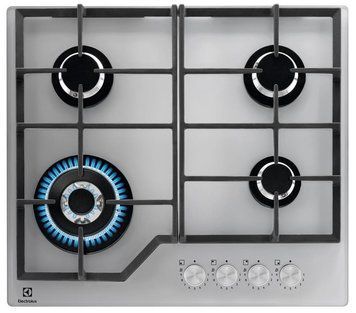 Варочная поверхность Electrolux газовая на стекле, 60см, чугун, серебристый RC_KGG64362S фото