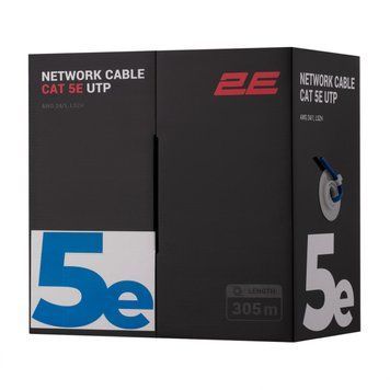 Кабель "витая пара" 2E CAT 5e, U-UTP, 305м, AWG 24/1, LSZH, синий RC_2E-CBL5EUTP-LSZH-BLU фото