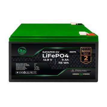 Аккумулятор GV LiFePO4 12V (12,8V) - 9 Ah (115 Wh) LP_36575 фото