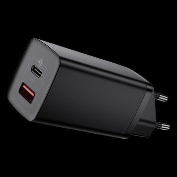 Мережевий зарядний пристрій Baseus GaN2 Lite 2 порти, USB + Type-C 65W Чорний (CCGAN2L-B01) LP_20416 фото