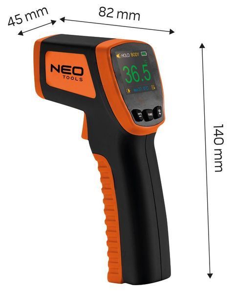 Пирометр Neo Tools, диапазон 32-42.9 градусов, точность 0.2 градуса, IP44 RC_75-270 фото