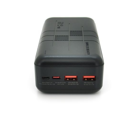 PowerBank XO-PR189-30000mAh, Input: Type-C+Micro USB, Output:2USB+Type-C, QC22.5W/PD20W, Black, Q44 U_29189 фото