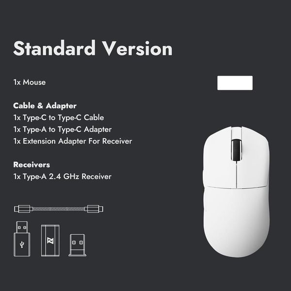 Миша G1 USB-A/USB-C/WL/BT, 8K, білий Lemokey RC_G1-A2 фото