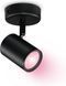 Светильник точечный накладной умный IMAGEO Spots, 1х5W, 2200-6500K, RGB, Wi-Fi, черный WiZ RC_929002659001 фото 8