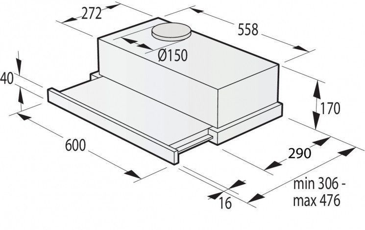 Витяжка Gorenje TH60E3W телескопічна, 60см, 350м3ч, білий RC_TH60E3W фото