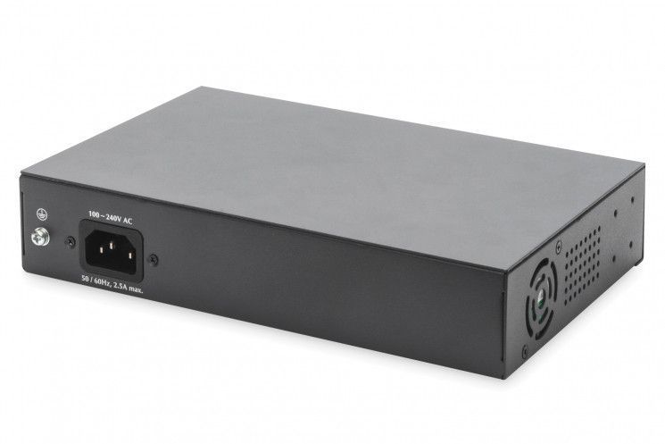 Коммутатор DIGITUS 8-port Gigabit PoE+ 2 SFP Uplinks 180W Unmanaged RC_DN-95140 фото