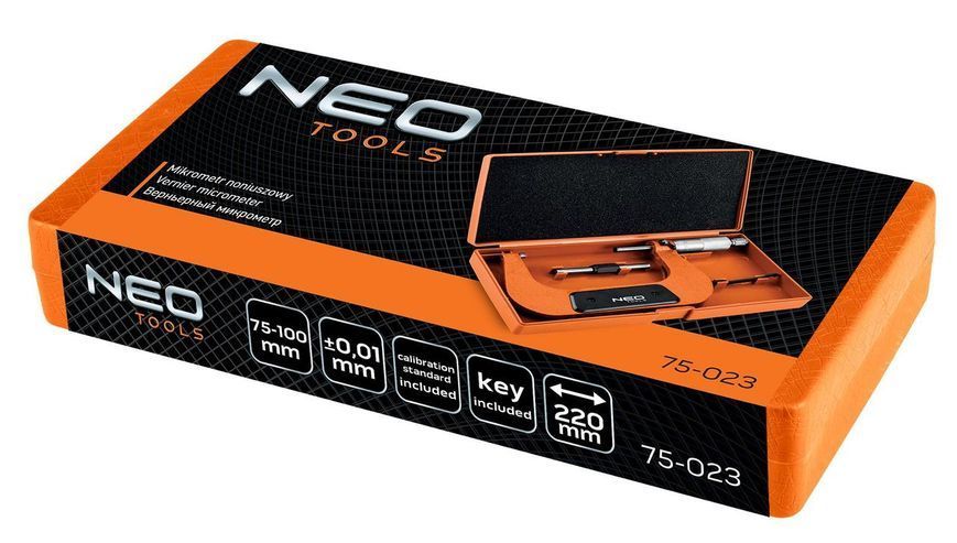 Tools Мікрометр з верньєром 75-100 мм, &plusmn;0.01 мм/м Neo RC_75-023 фото