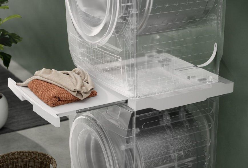 Комплект монтажний Electrolux для з'єднання пральної машини з сушильною машиною, висувна полиця, білий RC_E1WYHSK1 фото