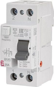 Реле дифференциальное ETI, (УЗО) 4р EFI-P4 25/0,3 тип AC (10kA) RC_2061231 фото