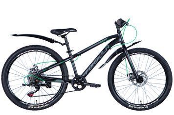 Велосипед сталь 24 Formula FOREST DD рама-12,5" чорно-зелений (матовий) з крилом Pl 2024 VT_OPS-FR-24-392 фото