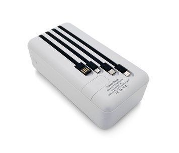 Повербанк Bix-50000mAh, Input:MicroUSB+Type-C, Output:4USB/Type-C/MicroUSB/Lightning, QC22.5W/PD20W, White U_29697 фото
