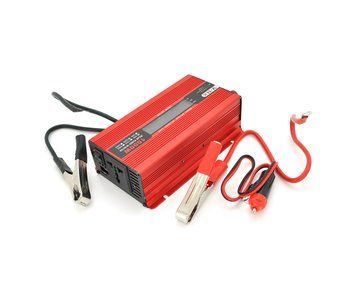 Інвертор напруги V-TEK+LCD 1000ВА(600Вт), 12/220V, approximated, 1 універсальна розетка+USB, клеми+крокодили, АЗУ U_28794 фото