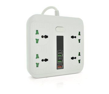 Сетевой фильтр TB-Т18, 4 розетки + 2 USB+ PD, 2 м, сечение 3х0,75мм, 3000W, White, Box U_21816 фото